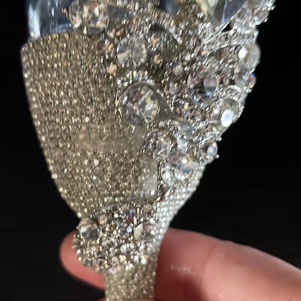 Crystal clear Rhinestones Wedding Flutes set , Swarovski Crystals, custom made - Picture 4 of 4